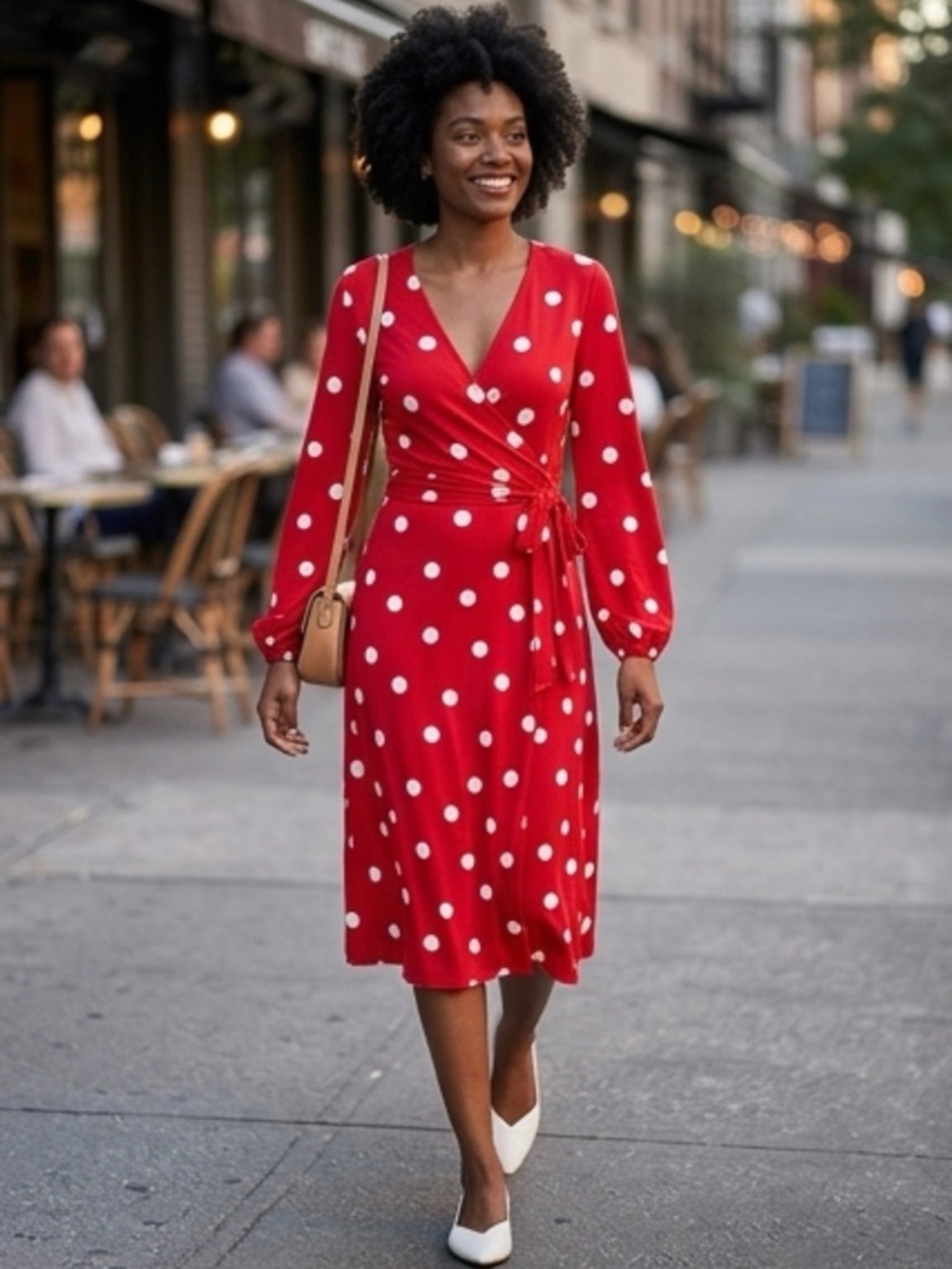 New Oscar By Oscar De La Renta Red Polka Dot Dress